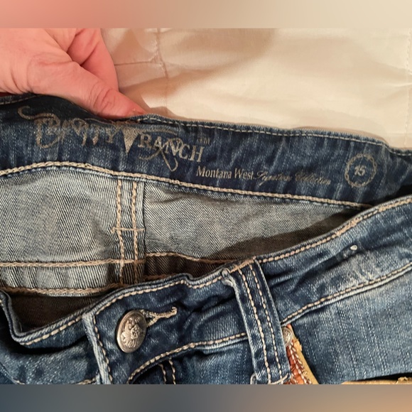 NWOT Montana West Trinity Ranch bootcut, blingy, stretchy jeans size 15x34 - Picture 3 of 9